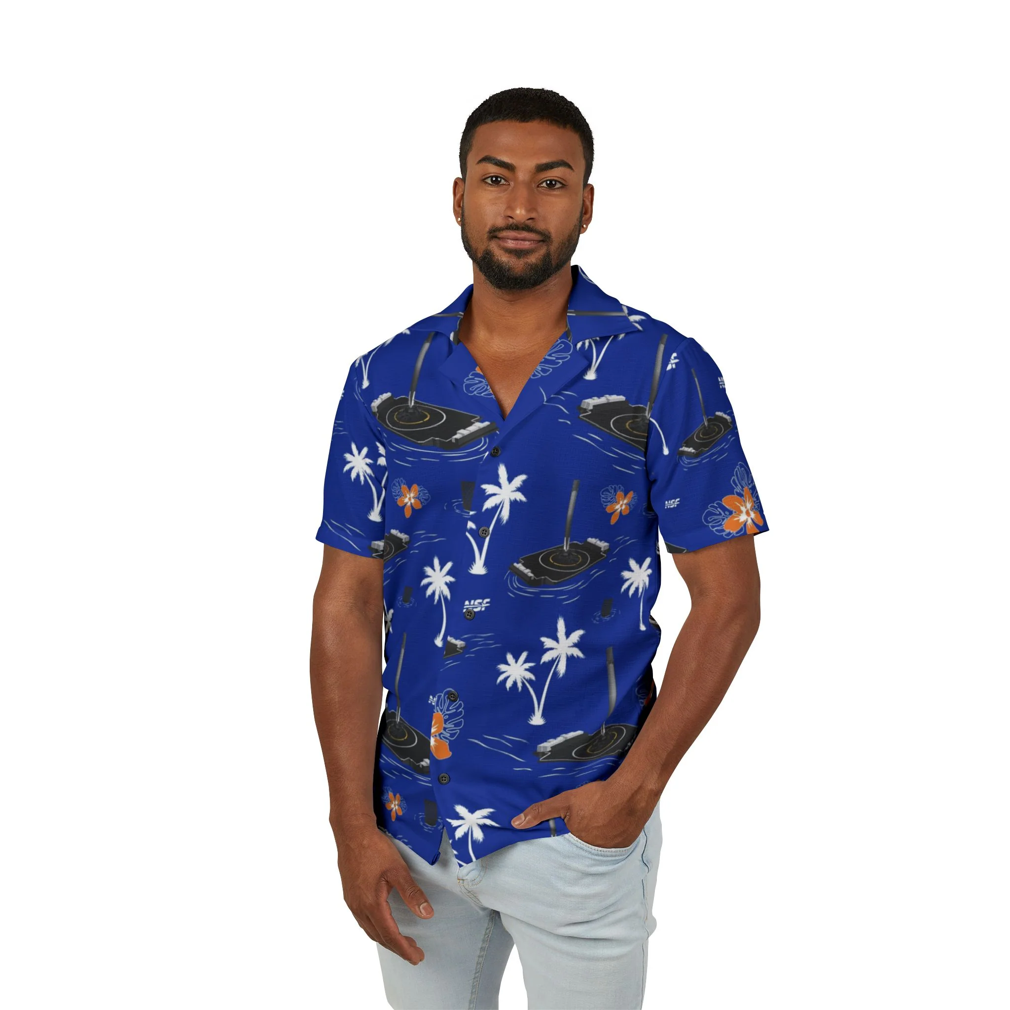 Blue Droneship Hawaiian Shirt - Image 3