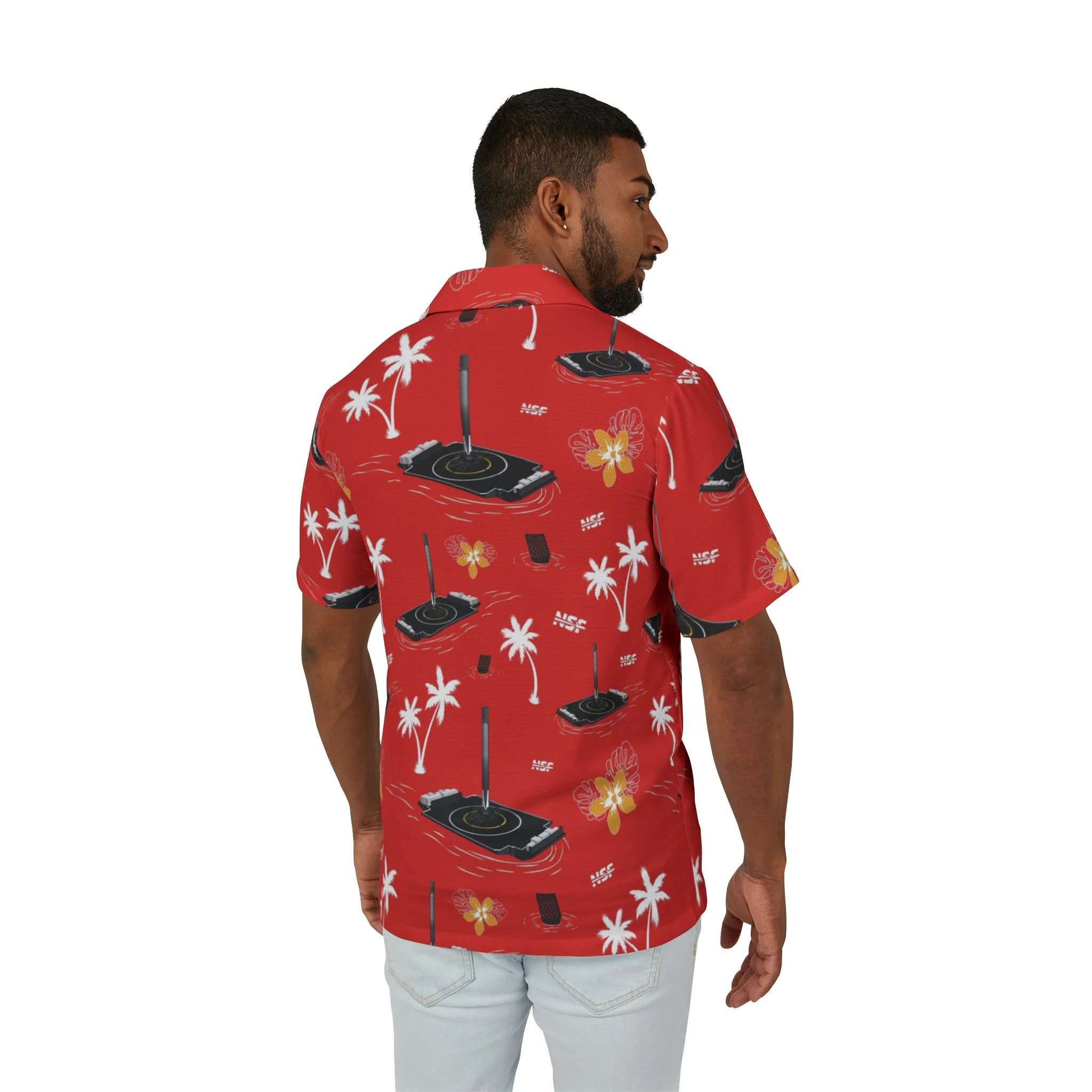 Red Droneship Hawaiian Shirt - Image 4