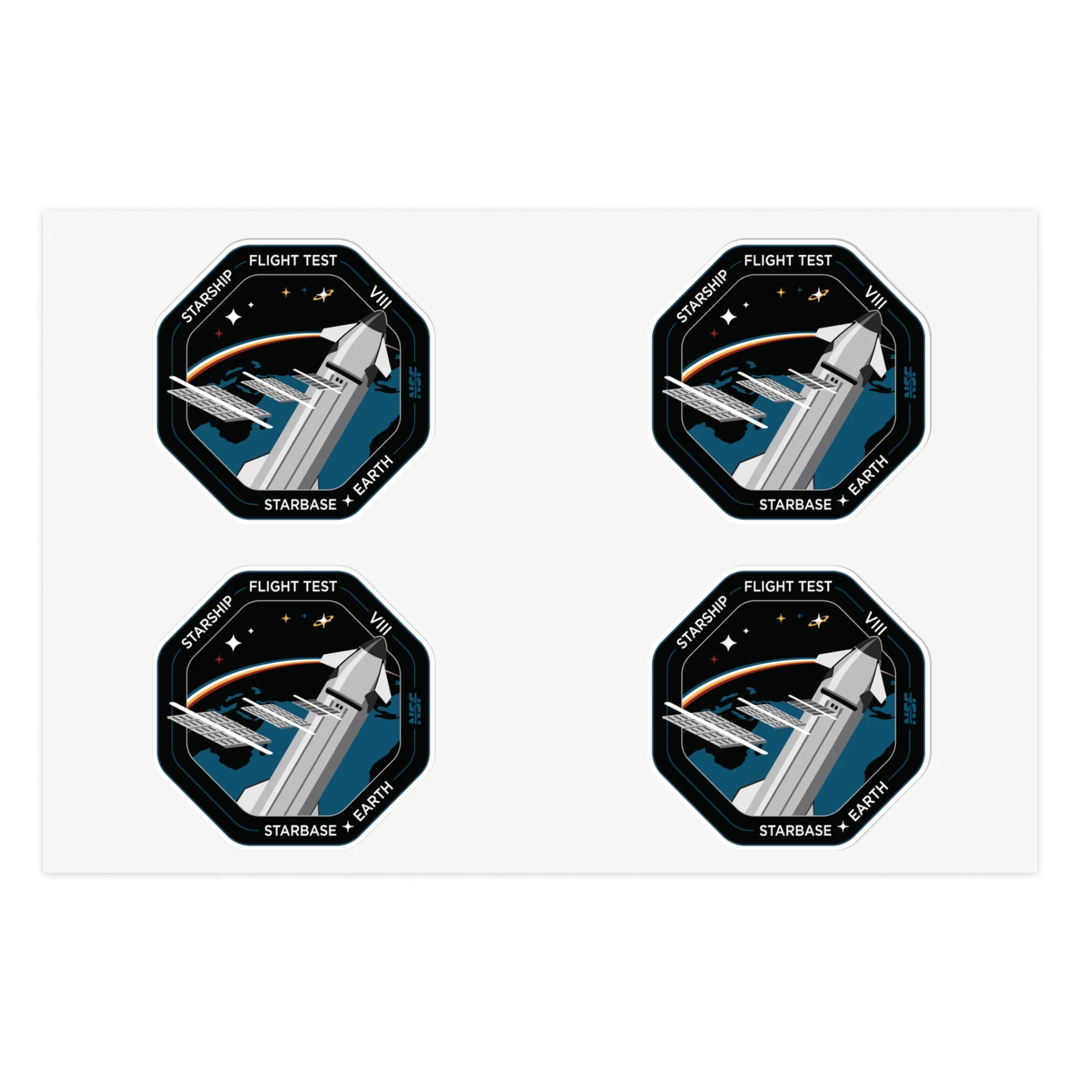 Starship Flight Patch 8 Sticker Sheet