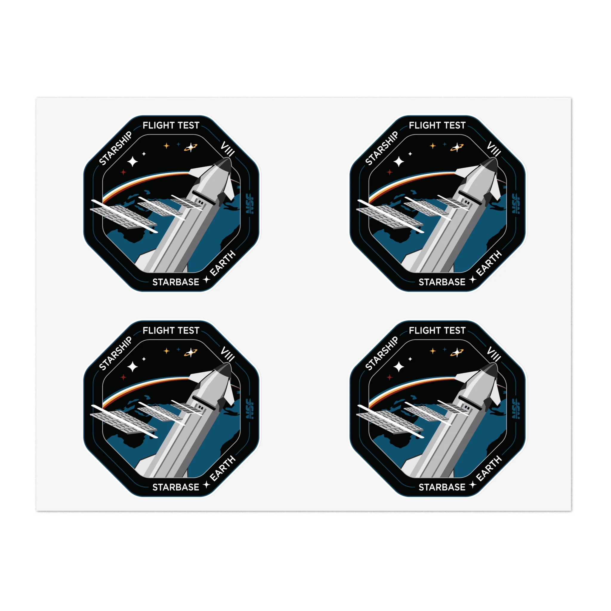 Starship Flight Patch 8 Sticker Sheet - Image 2